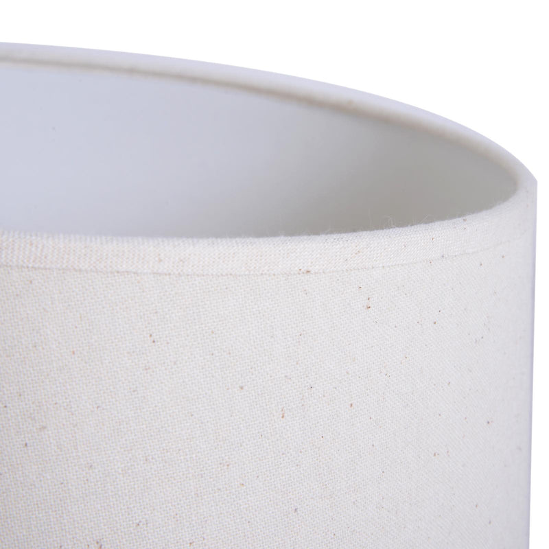 Lampada da Comodino Abat Jour in Legno Rovere e Tessuto Beige 