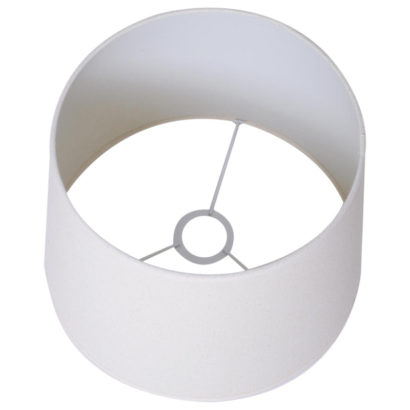 Lampada da Comodino Abat Jour in Legno Rovere e Tessuto Beige 