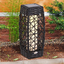Lanterna Lampada LED da Giardino con Copertura in Rattan Sintetico Caffè 19x19x68 cm 