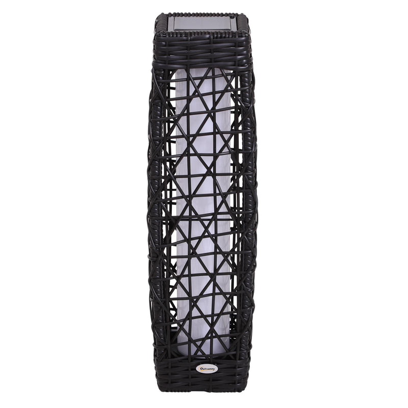 Lanterna Lampada LED da Giardino con Copertura in Rattan Sintetico Caffè 19x19x68 cm 