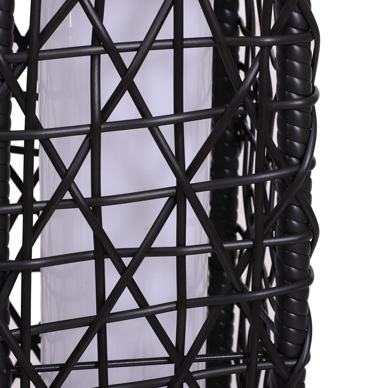 Lanterna Lampada LED da Giardino con Copertura in Rattan Sintetico Caffè 19x19x68 cm 