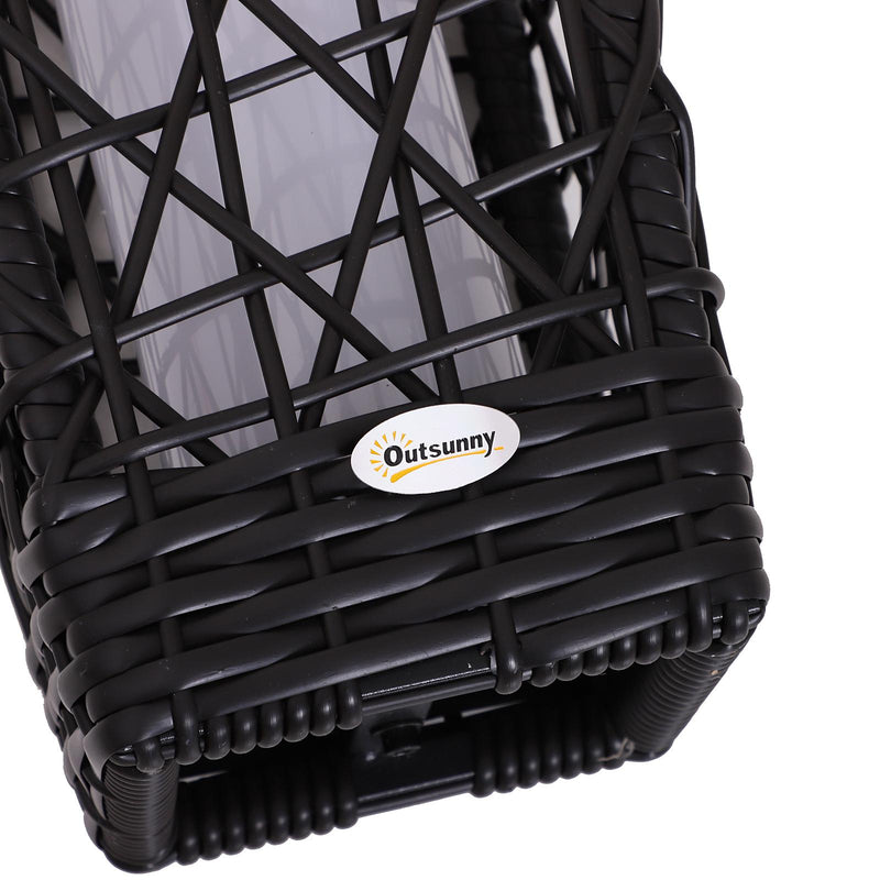 Lanterna Lampada LED da Giardino con Copertura in Rattan Sintetico Caffè 19x19x68 cm 