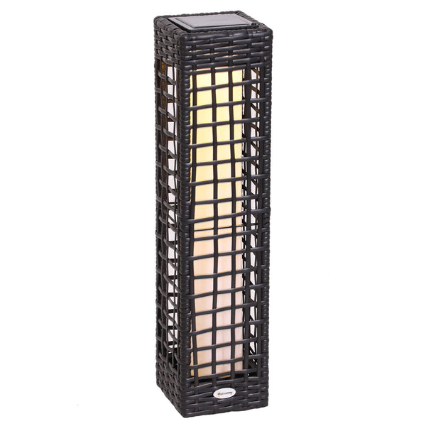 sconto Lampada LED da Giardino con Copertura in Rattan Sintetico Caffè 17x17x68 cm