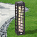Lampada LED da Giardino con Copertura in Rattan Sintetico Caffè 17x17x68 cm 