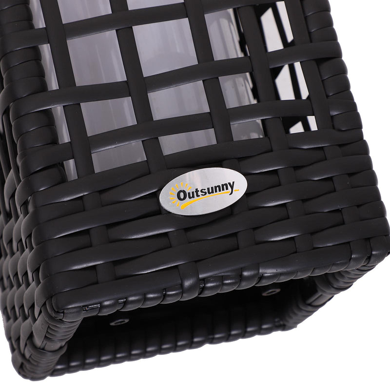 Lampada LED da Giardino con Copertura in Rattan Sintetico Caffè 17x17x68 cm 