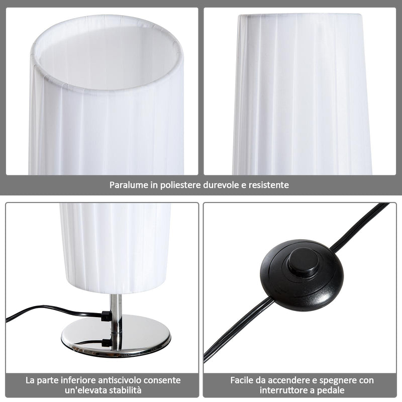 Lampada da Terra in Acciaio Bianco 15x15x120 cm 