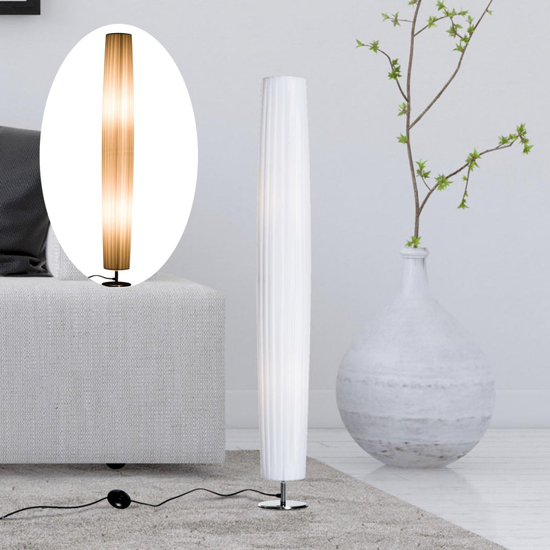 Lampada da Terra in Acciaio Bianco 15x15x120 cm 