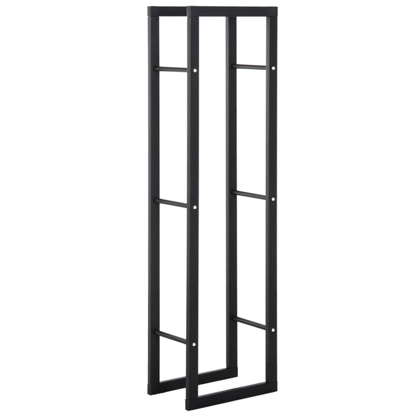 Portalegna Legnaia Verticale in Ferro 40x25x150 cm da Interno Max 100Kg Nero online
