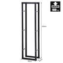 Portalegna Legnaia Verticale in Ferro 40x25x150 cm da Interno Max 100Kg  Nero