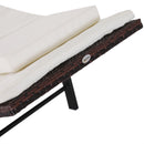 Lettino Prendisole Ergonomico in Acciaio con Cuscino Marrone e Bianco 