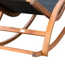 Lettino Prendisole a Dondolo in Legno Nero 