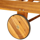 Lettino Prendisole in Legno di Acacia Pieghevole con Schienale e Poggiapiedi Regolabili 