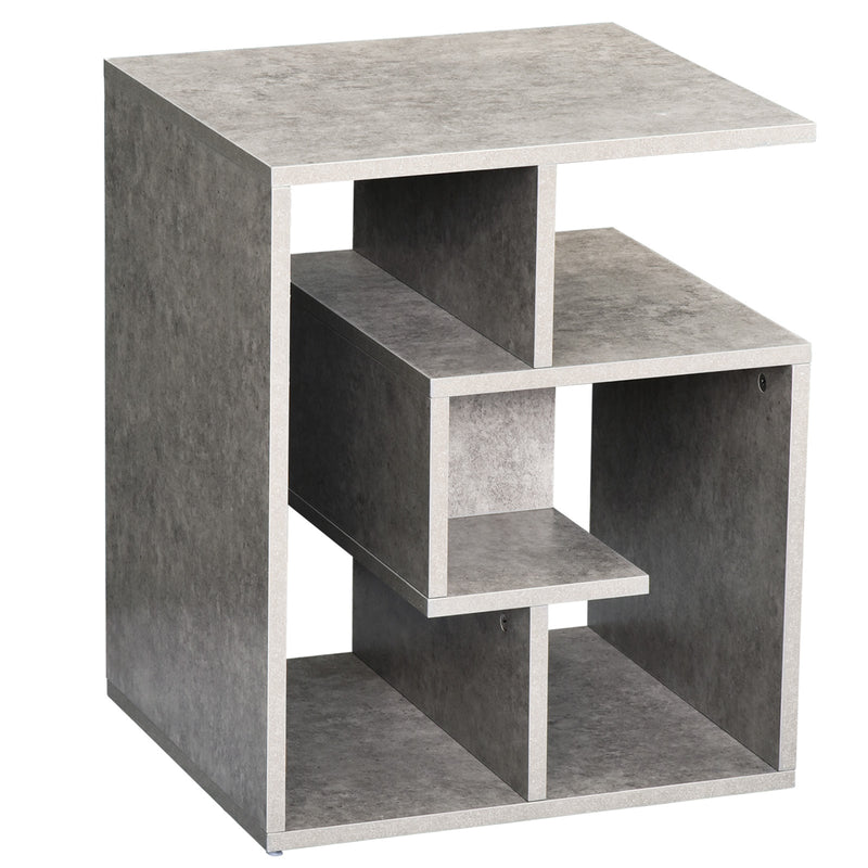 Mobiletto Libreria a 3 livelli in Legno Grigio Effetto Cemento 45x40x55 cm 