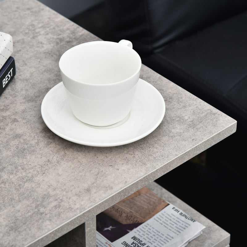 Mobiletto Libreria a 3 livelli in Legno Grigio Effetto Cemento 45x40x55 cm 