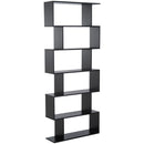 Libreria Design Moderno in Legno con 6 Ripiani Nero 80x23x192 cm 