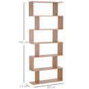 Libreria Design Moderno in Legno con 6 Ripiani Legno Naturale 80x23x192 cm 