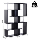 Mobile a Scaffali Libreria 5 Livelli in Legno Nero 120x28.6x160 cm 