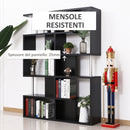 Mobile a Scaffali Libreria 5 Livelli in Legno Nero 120x28.6x160 cm 