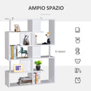 Mobile a Scaffali Libreria 5 Livelli in Legno Bianco 120x28.6x160 cm 