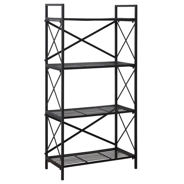 Libreria Scaffale Versatile a 4 Ripiani Stile Industriale Nero 80x40x160 cm sconto