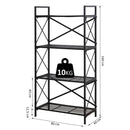 Libreria Scaffale Versatile a 4 Ripiani Stile Industriale Nero 80x40x160 cm 