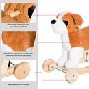 Cane Cavalcabile per Bambini con Suoni in Legno e Peluche 