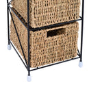 Mobile a Colonna da Bagno 4 Cesti in Alga Marina e Ferro naturale 20x20x78 cm 