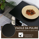 Mobile TV in Legno con Ruote Nero 40x40x80 cm 