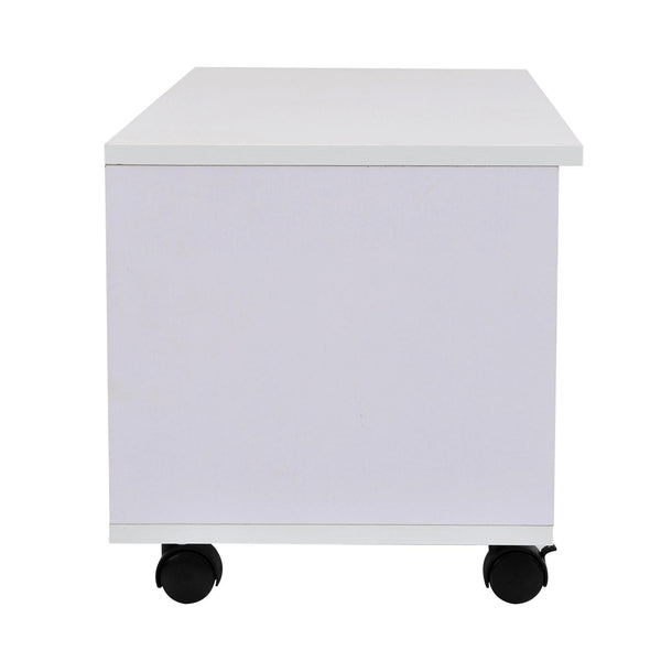 Mobile TV DVD in Legno con Ruote Cassetti 80x35x35 cm Bianco sconto