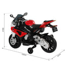 Moto Elettrica per Bambini 12V con Licenza BMW RR Nero e Rosso