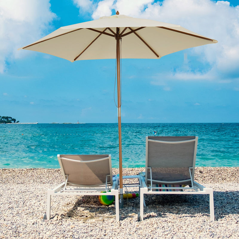 Ombrellone da Giardino 2.5x2.5 m Palo Ø38 mm in Legno Crema 