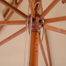 Ombrellone da Giardino 3x3 m Palo Ø48 mm in Bambù Doppio Tetto Crema 