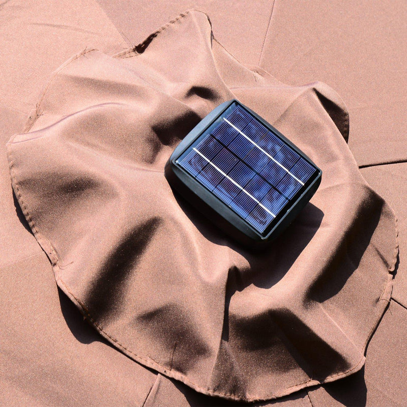 Ombrellone da Giardino Ø2.74 m Palo Ø38 mm in Acciaio con LED Marrone 