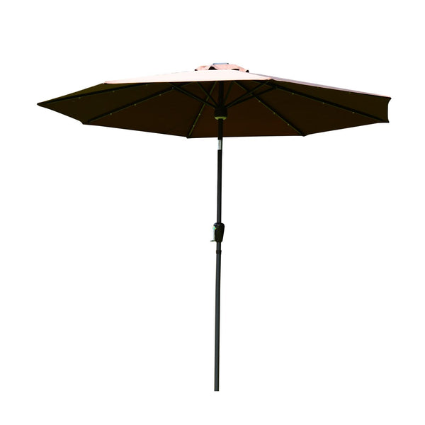 Ombrellone da Giardino Ø2.74 m Palo Ø38 mm in Acciaio con LED Marrone acquista