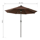 Ombrellone da Giardino Ø2.74 m Palo Ø38 mm in Acciaio con LED Marrone 