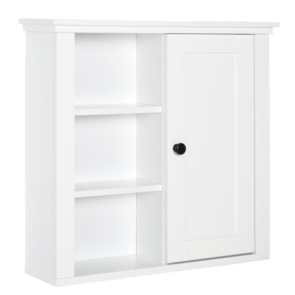 Mobiletto da Parete Salvaspazio 4 Ripiani Anta in Legno Bianco 53x14.5x50.5 cm prezzo