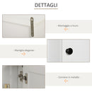 Mobiletto da Parete Salvaspazio 4 Ripiani Anta in Legno Bianco 53x14.5x50.5 cm