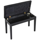 Panca Sgabello per Pianoforte con Vano Portaoggetti Nero 