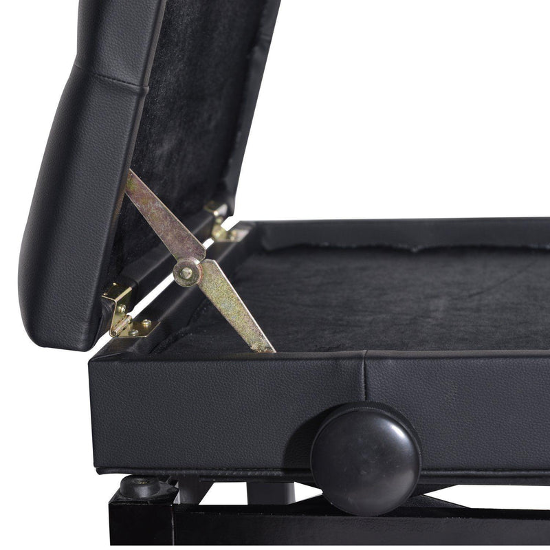 Sgabello Pianoforte HOMCOM - Con Vano Portaoggetti, Ecopelle Bianco, Legno Massiccio, 76x36x50cm