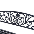 Panchina da Giardino 2 Posti in Ghisa Lavorata Nero 127x60x85 cm 