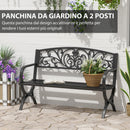 Panchina da Giardino 2 Posti in Ghisa Lavorata Nero 127x60x85 cm 