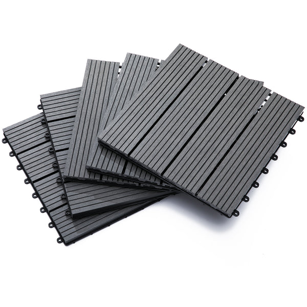 acquista Pavimentazione da Esterno Incastrabile Piastrelle da Giardino 11 Mattonelle 30x30x2.2 cm Grigio