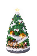 Villaggio Natalizio Abete e Babbo Natale 42 cm con Luci Musica e Movimento