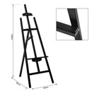 Cavalletto per Pittura in Legno con Altezza e Inclinazione Regolabili Nero 46x60x140 cm 