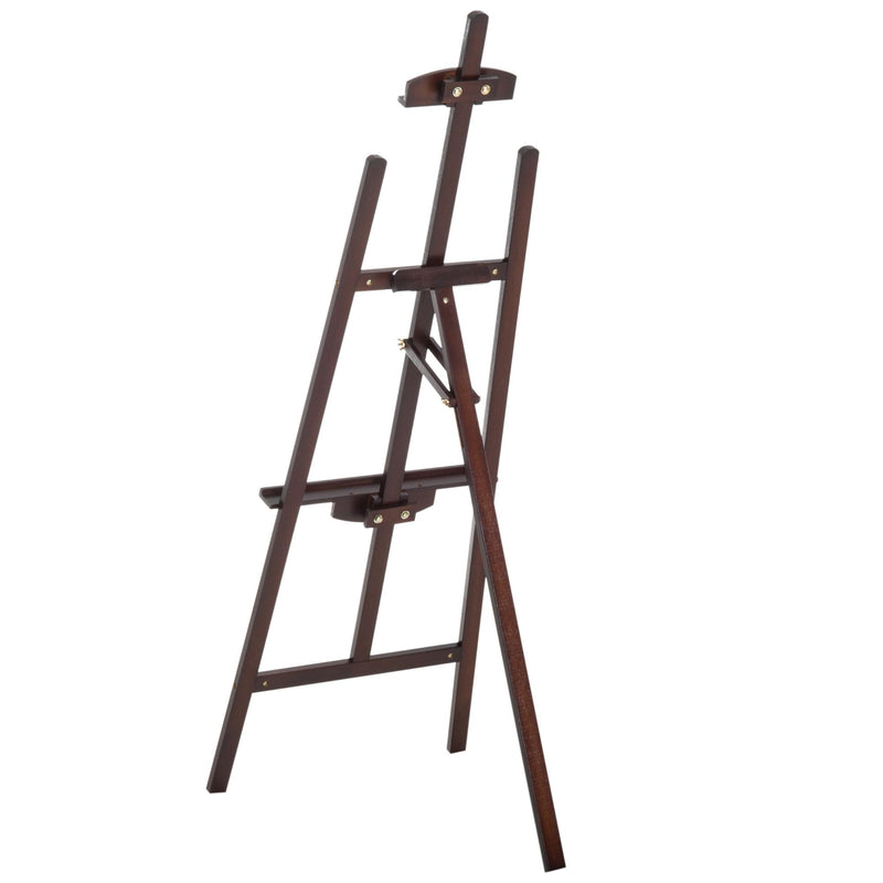 Cavalletto per Pittura in Legno Altezza e Inclinazione Regolabili Marrone 46x60x140 cm 