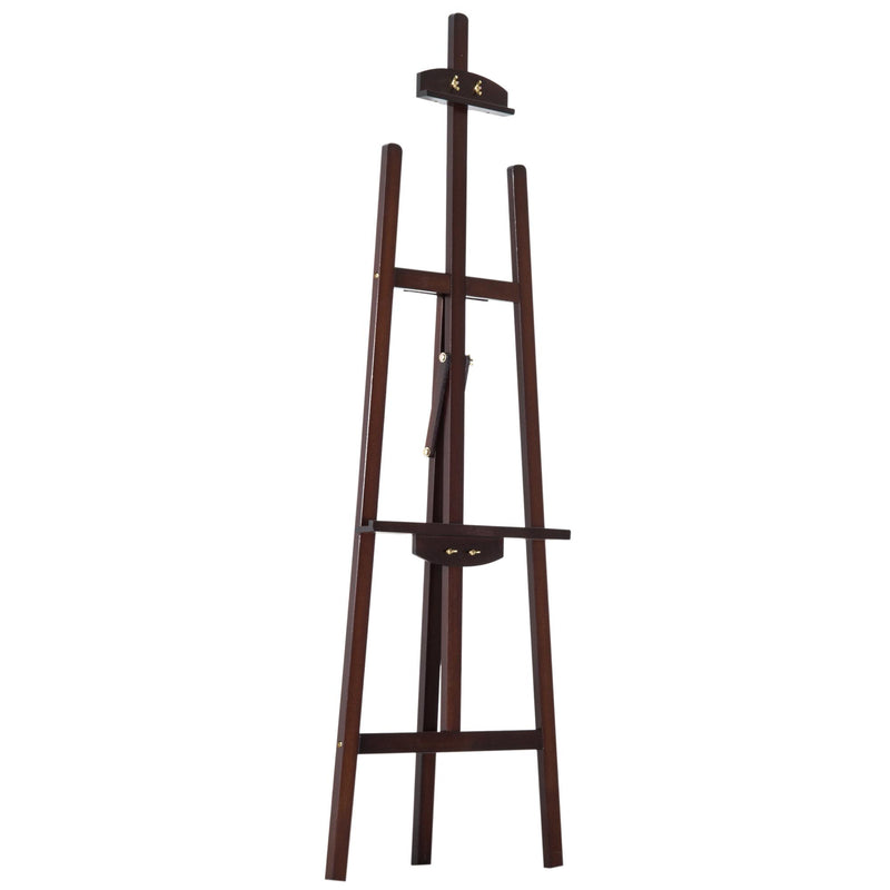 Cavalletto per Pittura in Legno Altezza e Inclinazione Regolabili Marrone 46x60x140 cm 