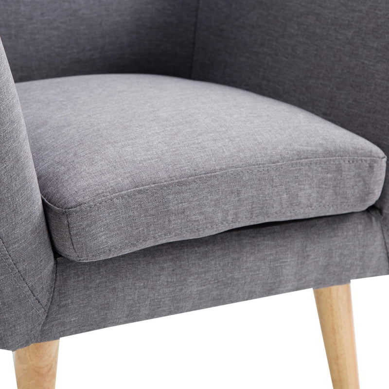 Poltrona Stile Nordico in Tessuto Grigio Chiaro 68x58.5x76 cm 