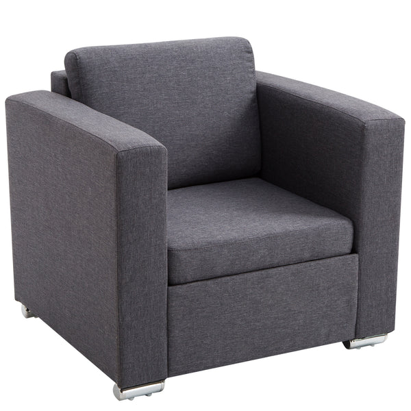 Poltroncina Moderna con Rivestimento in Tessuto Grigio Scuro 81x73x78 cm prezzo