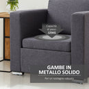 Poltroncina Moderna con Rivestimento in Tessuto Grigio Scuro 81x73x78 cm 
