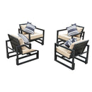 Set 4 Poltrone Eleganti da Esterno di Alta Qualità con Cuscini 70.6x83.1x81 cm 